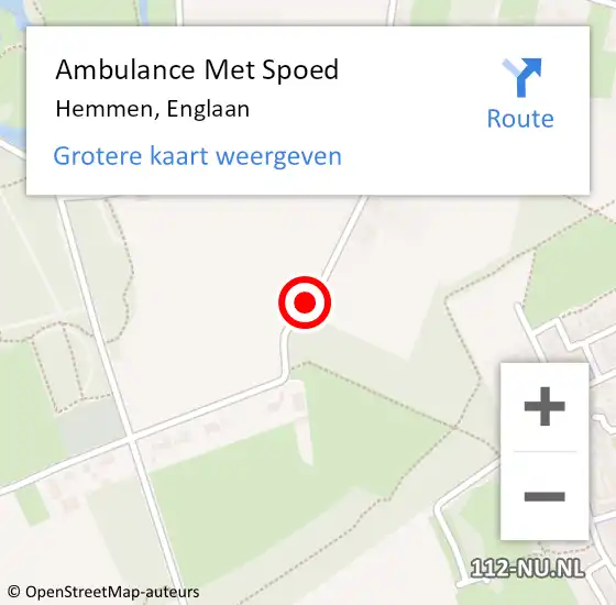 Locatie op kaart van de 112 melding: Ambulance Met Spoed Naar Hemmen, Englaan op 21 februari 2018 01:45