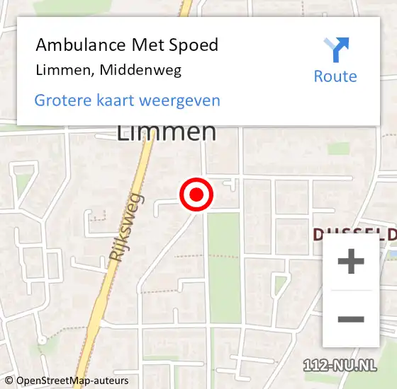 Locatie op kaart van de 112 melding: Ambulance Met Spoed Naar Limmen, Middenweg op 21 februari 2018 01:54