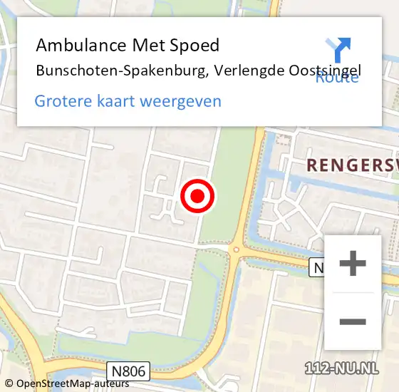 Locatie op kaart van de 112 melding: Ambulance Met Spoed Naar Bunschoten-Spakenburg, Verlengde Oostsingel op 21 februari 2018 04:17