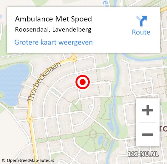 Locatie op kaart van de 112 melding: Ambulance Met Spoed Naar Roosendaal, Lavendelberg op 21 februari 2018 06:12