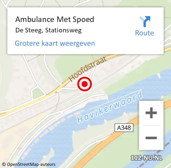 Locatie op kaart van de 112 melding: Ambulance Met Spoed Naar De Steeg, Stationsweg op 21 februari 2018 08:56