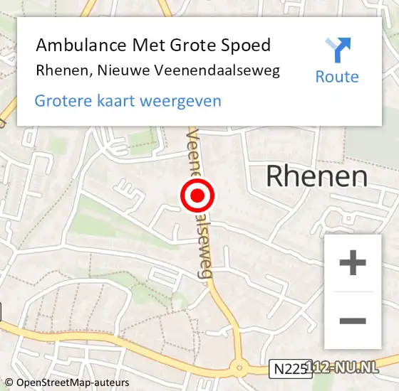 Locatie op kaart van de 112 melding: Ambulance Met Grote Spoed Naar Rhenen, Nieuwe Veenendaalseweg op 21 februari 2018 12:03