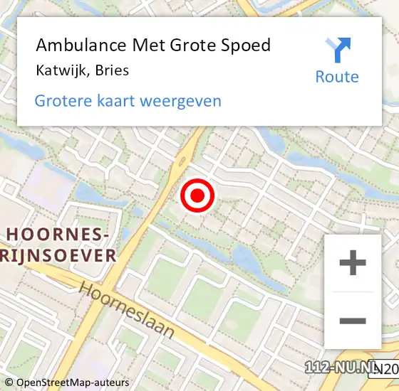 Locatie op kaart van de 112 melding: Ambulance Met Grote Spoed Naar Katwijk, Bries op 21 februari 2018 12:44