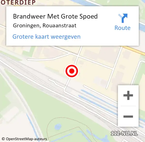 Locatie op kaart van de 112 melding: Brandweer Met Grote Spoed Naar Groningen, Rouaanstraat op 21 februari 2018 13:42