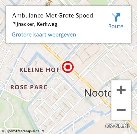 Locatie op kaart van de 112 melding: Ambulance Met Grote Spoed Naar Nootdorp, Kerkweg op 21 februari 2018 14:11