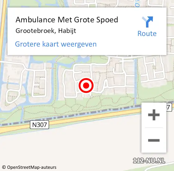 Locatie op kaart van de 112 melding: Ambulance Met Grote Spoed Naar Grootebroek, Habijt op 21 februari 2018 16:40