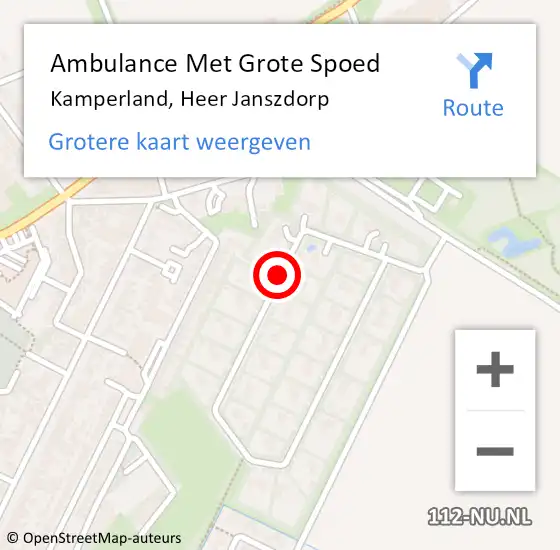 Locatie op kaart van de 112 melding: Ambulance Met Grote Spoed Naar Kamperland, Heer Janszdorp op 21 februari 2018 16:40