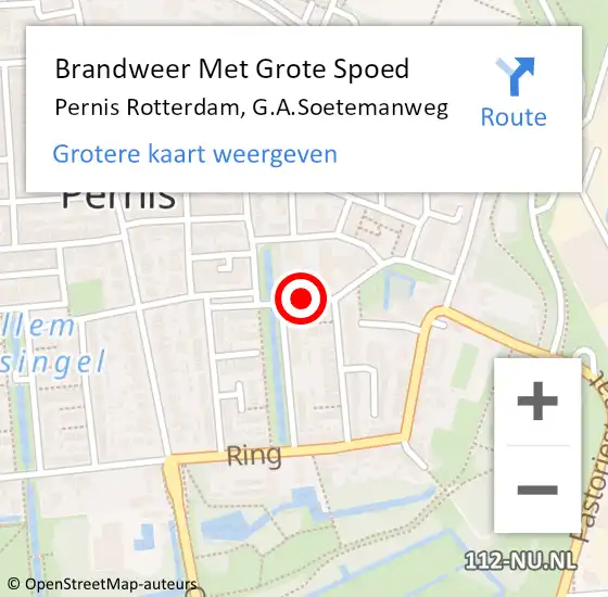 Locatie op kaart van de 112 melding: Brandweer Met Grote Spoed Naar Pernis Rotterdam, G.A.Soetemanweg op 21 februari 2018 17:33