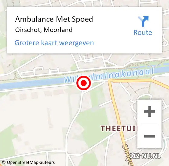 Locatie op kaart van de 112 melding: Ambulance Met Spoed Naar Oirschot, Moorland op 21 februari 2018 17:55