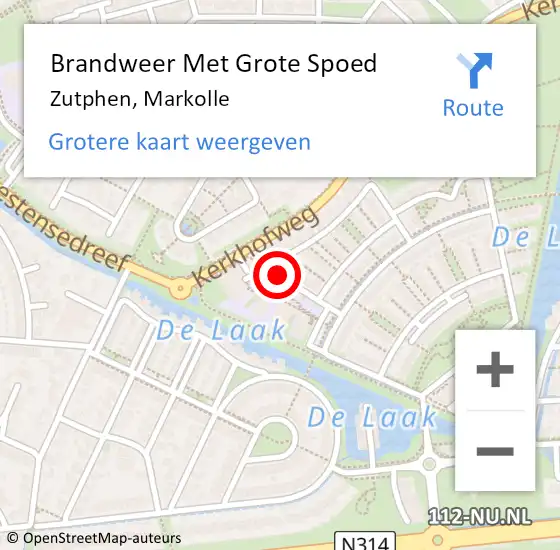 Locatie op kaart van de 112 melding: Brandweer Met Grote Spoed Naar Zutphen, Markolle op 21 februari 2018 17:58