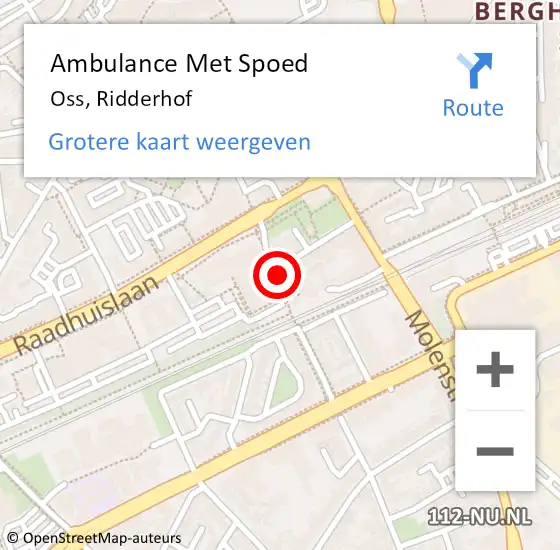 Locatie op kaart van de 112 melding: Ambulance Met Spoed Naar Oss, Ridderhof op 21 februari 2018 18:06