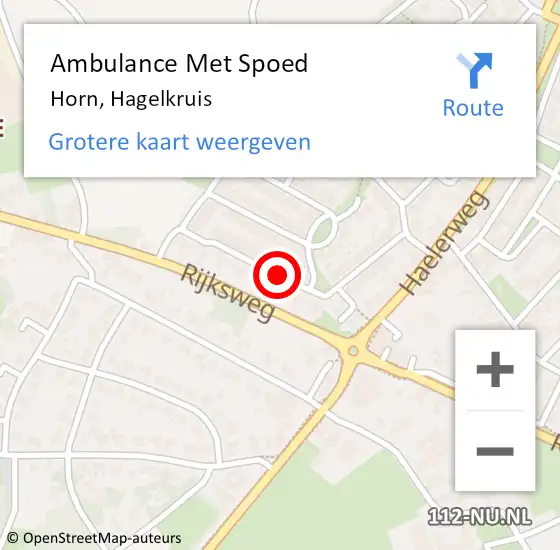 Locatie op kaart van de 112 melding: Ambulance Met Spoed Naar Horn, Hagelkruis op 21 februari 2018 18:30