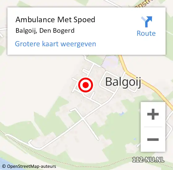 Locatie op kaart van de 112 melding: Ambulance Met Spoed Naar Balgoij, Den Bogerd op 21 februari 2018 19:02