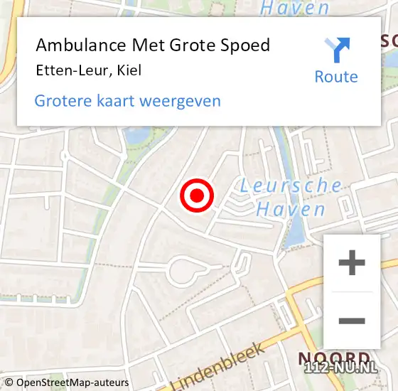 Locatie op kaart van de 112 melding: Ambulance Met Grote Spoed Naar Etten-Leur, Kiel op 21 februari 2018 19:15