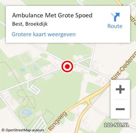 Locatie op kaart van de 112 melding: Ambulance Met Grote Spoed Naar Best, Broekdijk op 21 februari 2018 20:18