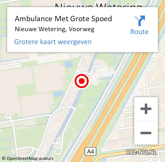 Locatie op kaart van de 112 melding: Ambulance Met Grote Spoed Naar Nieuwe Wetering, Voorweg op 21 februari 2018 21:32