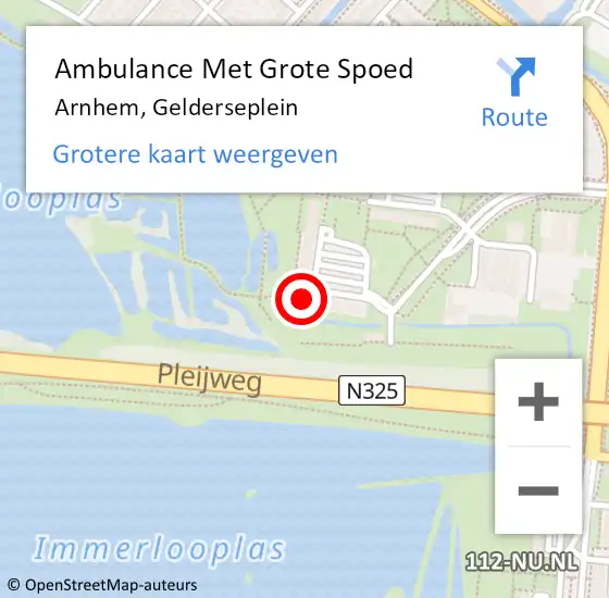 Locatie op kaart van de 112 melding: Ambulance Met Grote Spoed Naar Arnhem, Gelderseplein op 21 februari 2018 22:04
