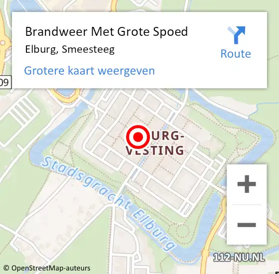 Locatie op kaart van de 112 melding: Brandweer Met Grote Spoed Naar Elburg, Smeesteeg op 21 februari 2018 22:44