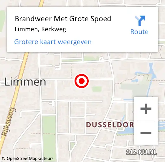 Locatie op kaart van de 112 melding: Brandweer Met Grote Spoed Naar Limmen, Kerkweg op 22 september 2013 18:33