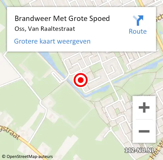 Locatie op kaart van de 112 melding: Brandweer Met Grote Spoed Naar Oss, Van Raaltestraat op 22 februari 2018 01:45