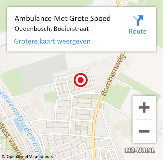 Locatie op kaart van de 112 melding: Ambulance Met Grote Spoed Naar Oudenbosch, Boeierstraat op 22 februari 2018 04:42