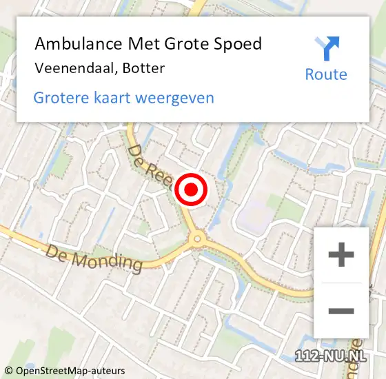 Locatie op kaart van de 112 melding: Ambulance Met Grote Spoed Naar Veenendaal, Botter op 22 februari 2018 04:55