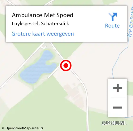 Locatie op kaart van de 112 melding: Ambulance Met Spoed Naar Luyksgestel, Schatersdijk op 22 februari 2018 06:50