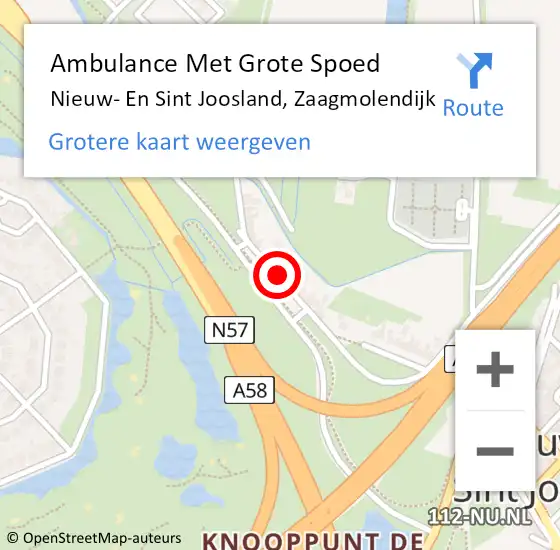 Locatie op kaart van de 112 melding: Ambulance Met Grote Spoed Naar Nieuw- En Sint Joosland, Zaagmolendijk op 17 februari 2014 05:47