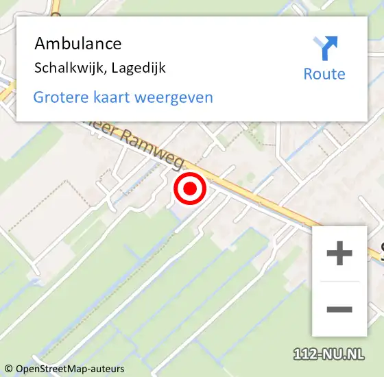 Locatie op kaart van de 112 melding: Ambulance Schalkwijk, Lagedijk op 22 februari 2018 07:42