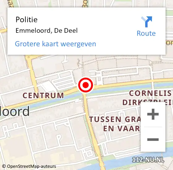 Locatie op kaart van de 112 melding: Politie Emmeloord, De Deel op 22 februari 2018 09:54