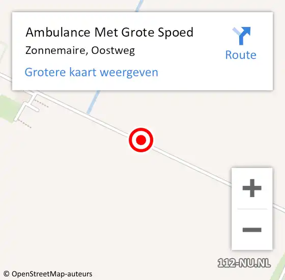 Locatie op kaart van de 112 melding: Ambulance Met Grote Spoed Naar Zonnemaire, Oostweg op 22 februari 2018 10:01