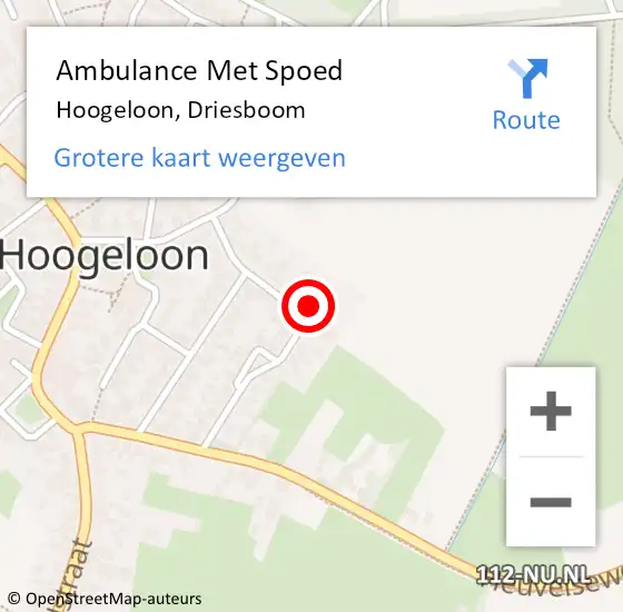 Locatie op kaart van de 112 melding: Ambulance Met Spoed Naar Hoogeloon, Driesboom op 22 februari 2018 10:01