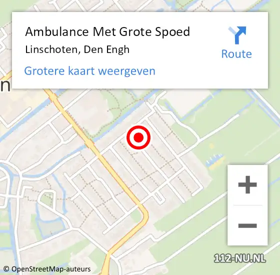 Locatie op kaart van de 112 melding: Ambulance Met Grote Spoed Naar Linschoten, Den Engh op 22 februari 2018 10:07