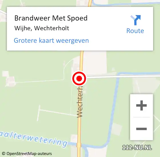 Locatie op kaart van de 112 melding: Brandweer Met Spoed Naar Wijhe, Wechterholt op 22 februari 2018 10:37