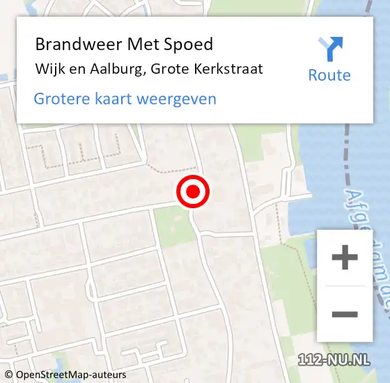 Locatie op kaart van de 112 melding: Brandweer Met Spoed Naar Wijk en Aalburg, Grote Kerkstraat op 22 februari 2018 11:58