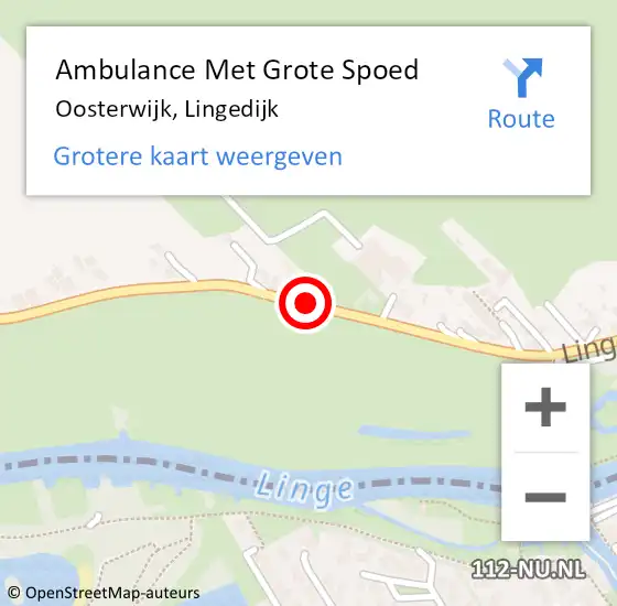Locatie op kaart van de 112 melding: Ambulance Met Grote Spoed Naar Oosterwijk, Lingedijk op 22 februari 2018 12:28