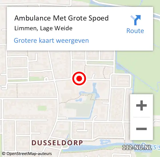 Locatie op kaart van de 112 melding: Ambulance Met Grote Spoed Naar Limmen, Lage Weide op 22 februari 2018 12:36