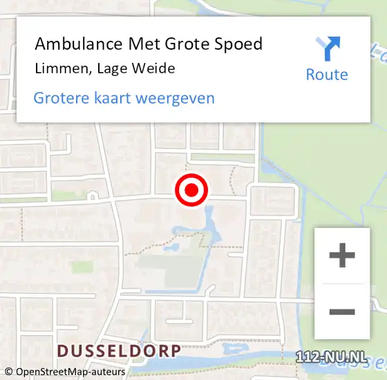 Locatie op kaart van de 112 melding: Ambulance Met Grote Spoed Naar Limmen, Lage Weide op 22 februari 2018 12:37