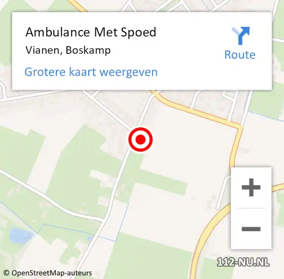 Locatie op kaart van de 112 melding: Ambulance Met Spoed Naar Vianen, Boskamp op 22 februari 2018 12:39