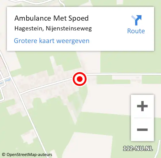 Locatie op kaart van de 112 melding: Ambulance Met Spoed Naar Hagestein, Nijensteinseweg op 22 februari 2018 14:21