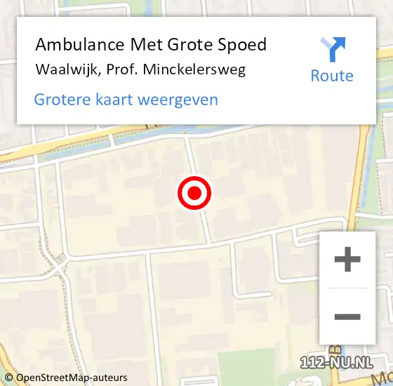 Locatie op kaart van de 112 melding: Ambulance Met Grote Spoed Naar Waalwijk, Prof. Minckelersweg op 22 februari 2018 14:23