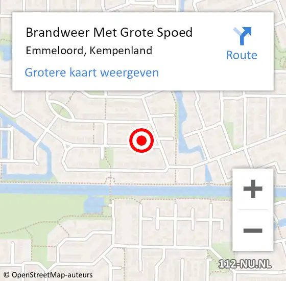 Locatie op kaart van de 112 melding: Brandweer Met Grote Spoed Naar Emmeloord, Kempenland op 22 februari 2018 14:36