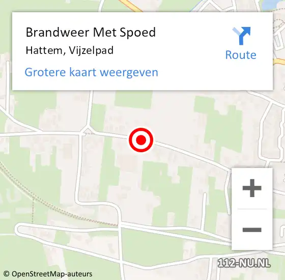 Locatie op kaart van de 112 melding: Brandweer Met Spoed Naar Hattem, Vijzelpad op 22 februari 2018 15:49