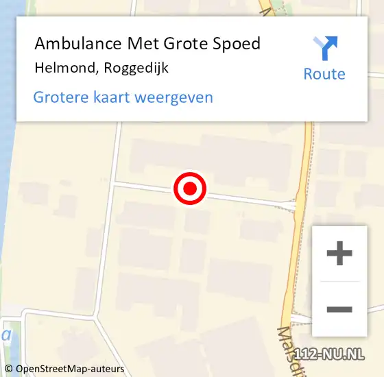 Locatie op kaart van de 112 melding: Ambulance Met Grote Spoed Naar Helmond, Roggedijk op 22 februari 2018 16:23