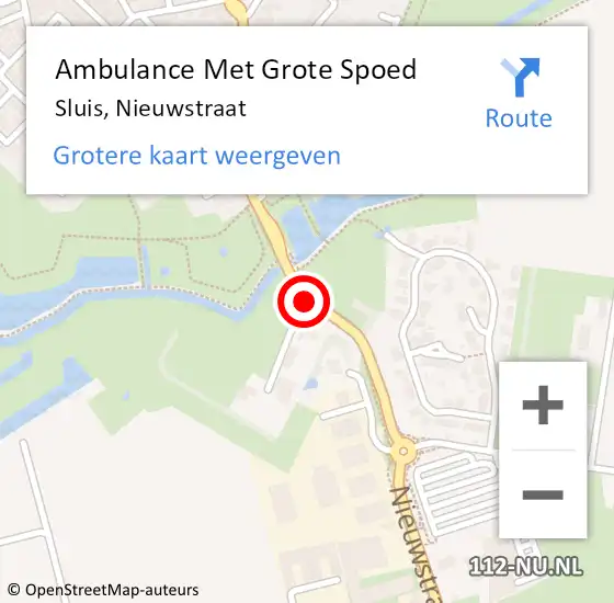 Locatie op kaart van de 112 melding: Ambulance Met Grote Spoed Naar Sluis, Nieuwstraat op 22 februari 2018 16:29