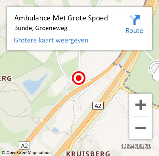 Locatie op kaart van de 112 melding: Ambulance Met Grote Spoed Naar Bunde, Groeneweg op 17 februari 2014 08:04