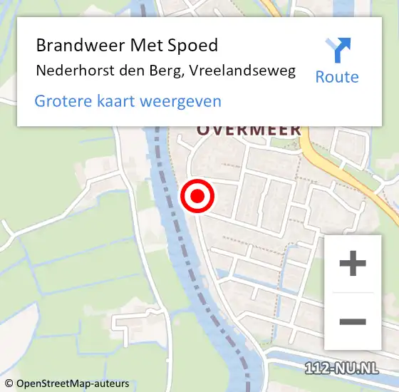 Locatie op kaart van de 112 melding: Brandweer Met Spoed Naar Nederhorst den Berg, Vreelandseweg op 22 februari 2018 17:05