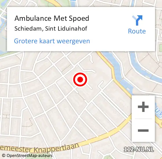 Locatie op kaart van de 112 melding: Ambulance Met Spoed Naar Schiedam, Sint Liduinahof op 22 februari 2018 17:19