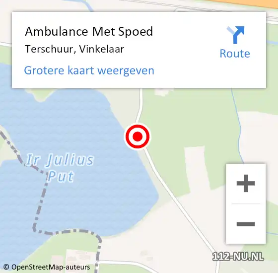 Locatie op kaart van de 112 melding: Ambulance Met Spoed Naar Terschuur, Vinkelaar op 22 februari 2018 20:45