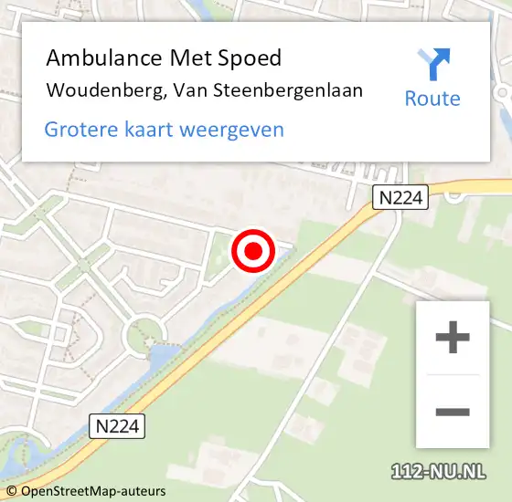 Locatie op kaart van de 112 melding: Ambulance Met Spoed Naar Woudenberg, Van Steenbergenlaan op 22 februari 2018 20:53